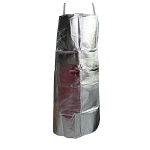 Tạp dề tráng nhôm cách nhiệt, chống bỏng, chất liệu lá nhôm, kích thước: 95*70cm, nsx:Suzhou Mantaixin New Materials /隔热围裙 /无型号，规格：95*70cm，铝箔  1000℃