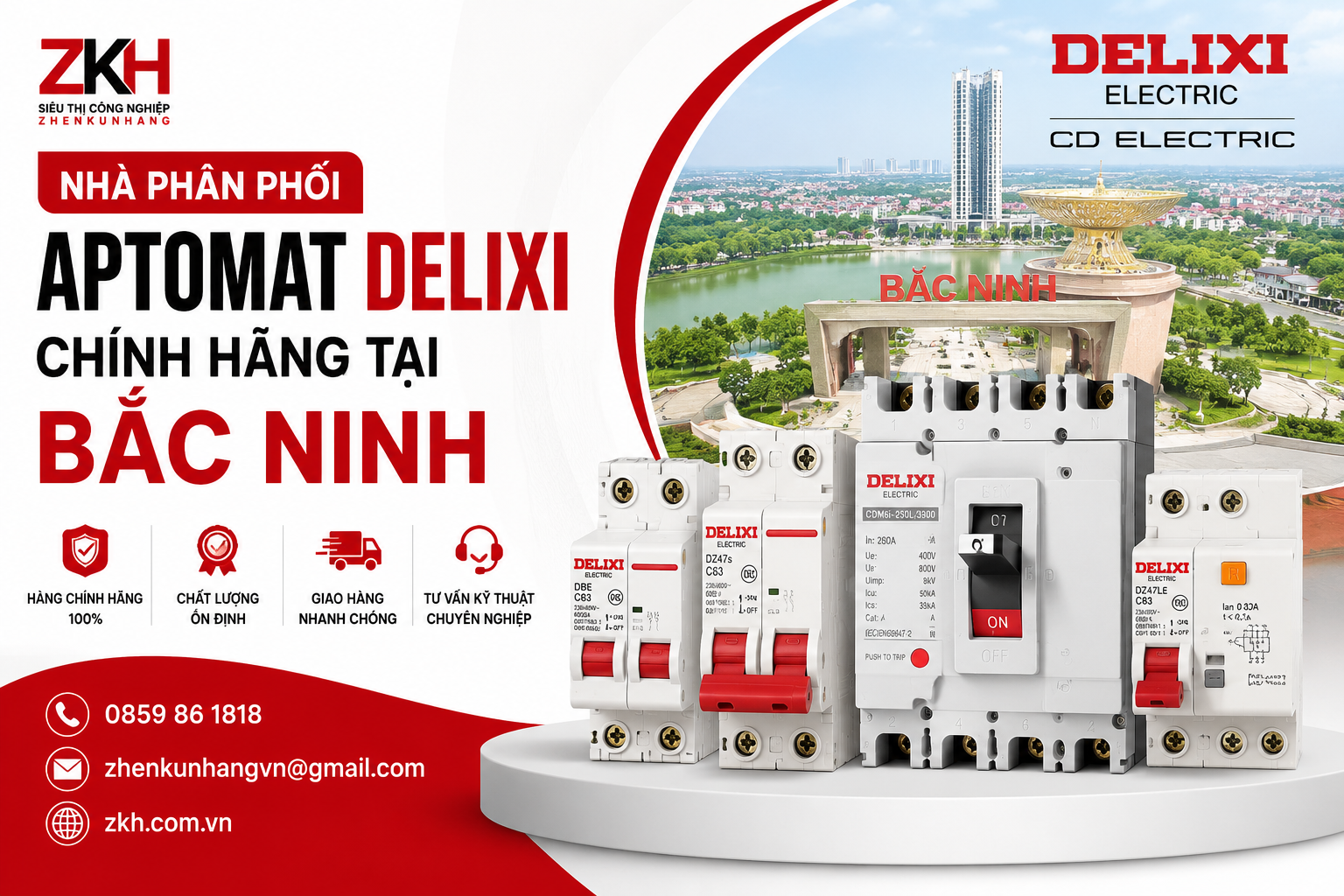 NHÀ PHÂN PHỐI APTOMAT DELIXI CHÍNH HÃNG TẠI BẮC NINH